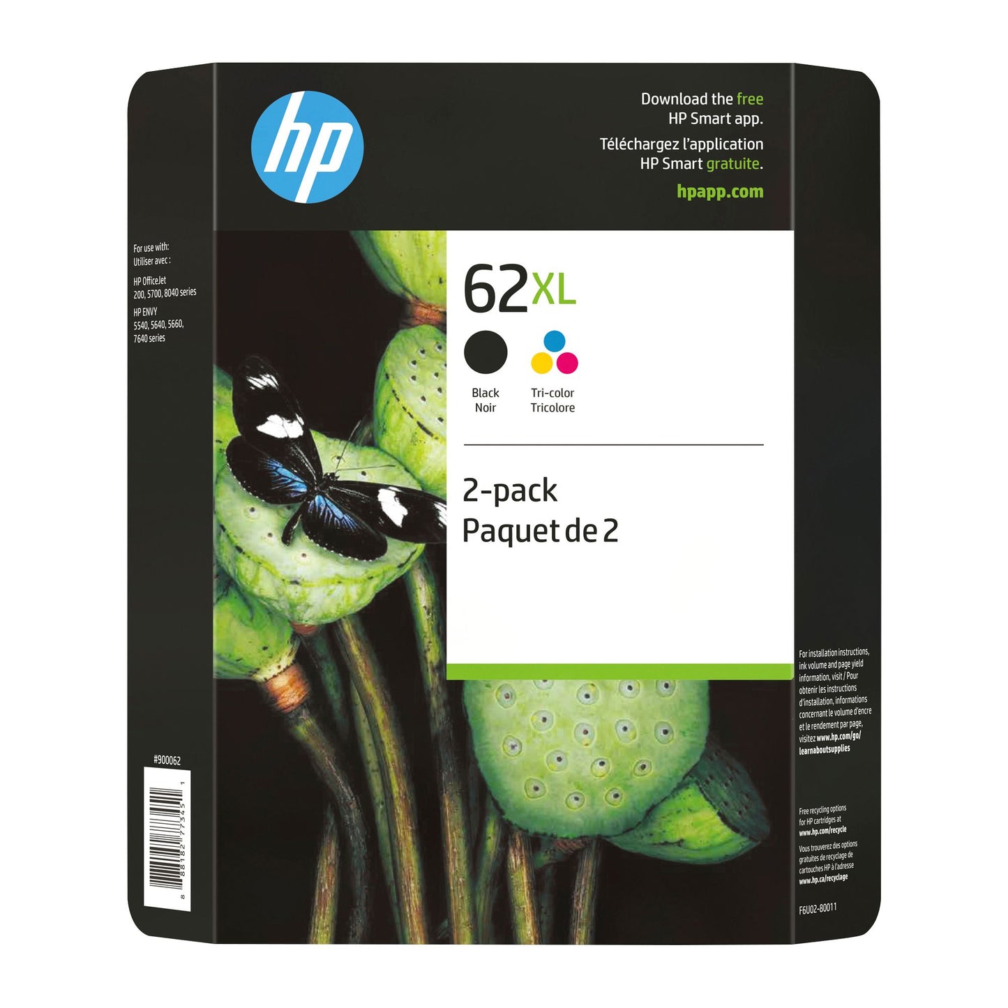 hp-62xl-2-pk-high-yield-ink-cartridge---blacktri-color---instant-ink-eligible