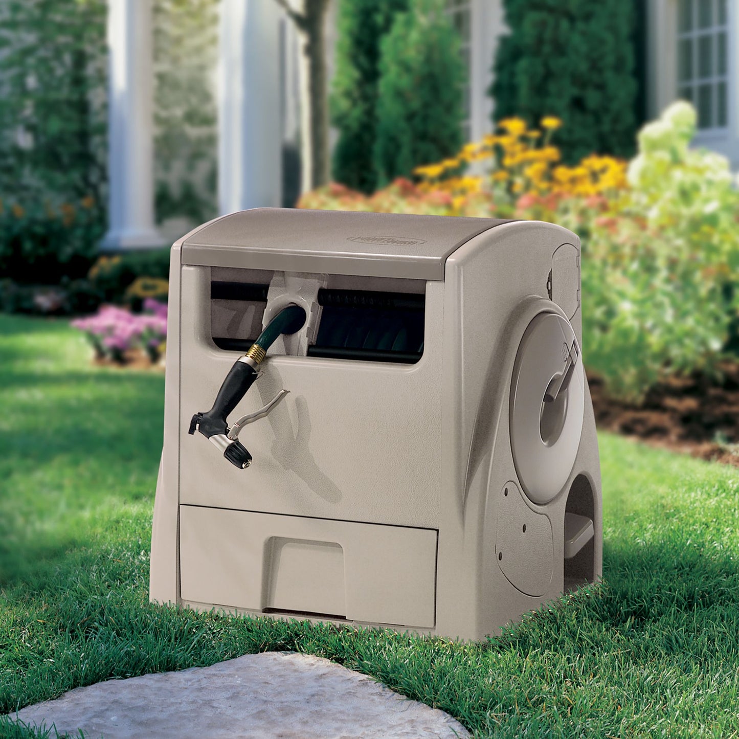 suncast-100-powerwind-automatic-hose-reel---taupe