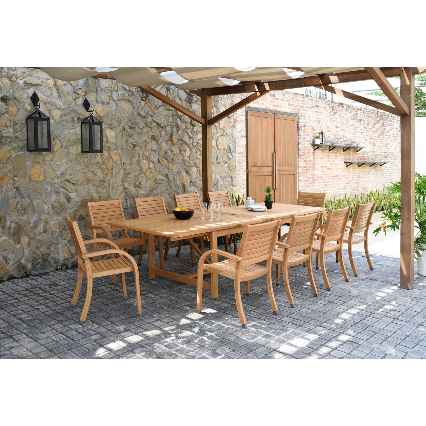 amazonia-marlene-11-pc-teak-double-leaf-extendable-patio-dining-set