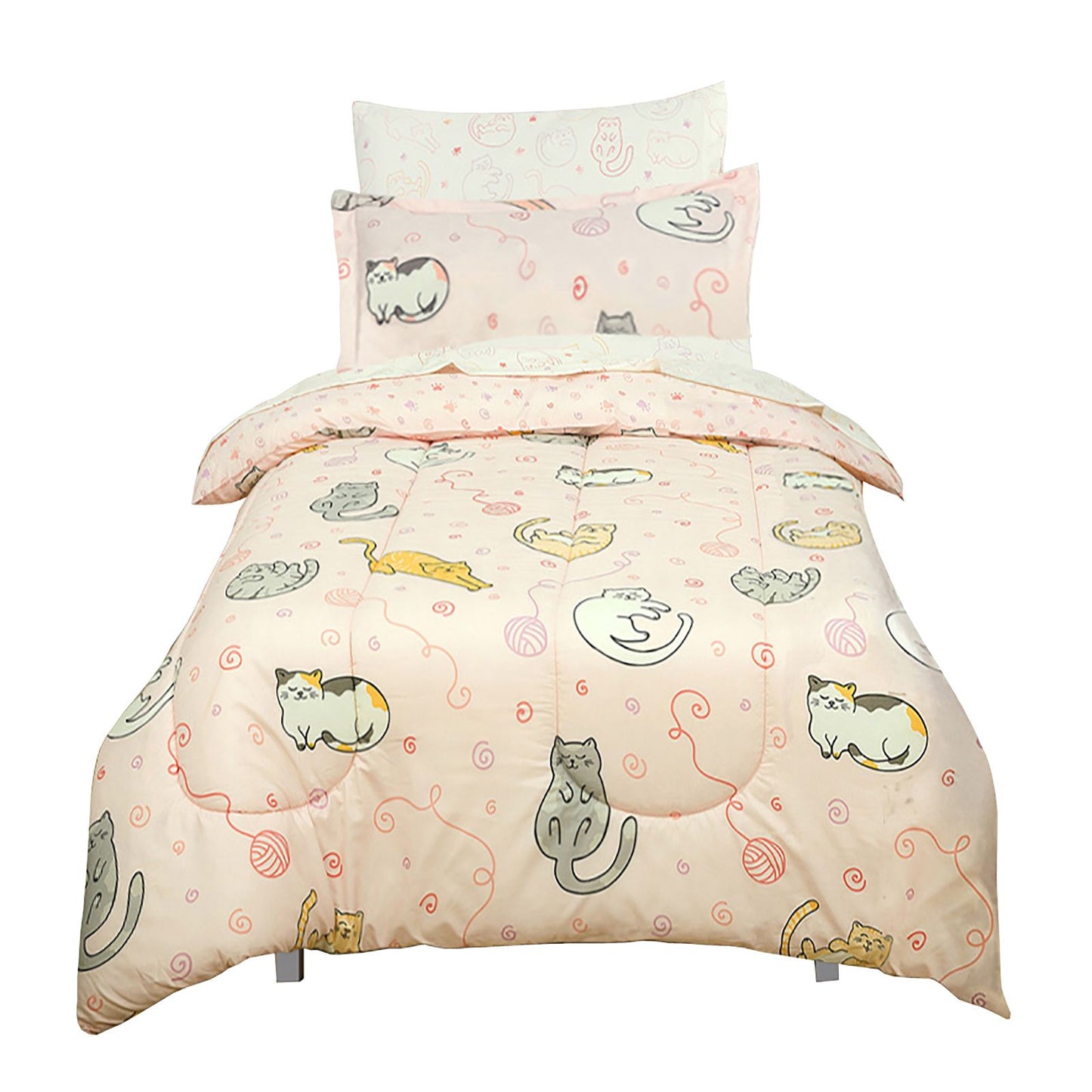 kidz-mix-sleepy-cats-bed-in-a-bag-with-reversible-comforter