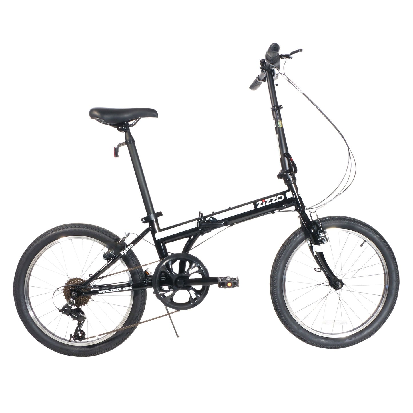 zizzo-ferro-7-speed-ht-steel-folding-bike---black