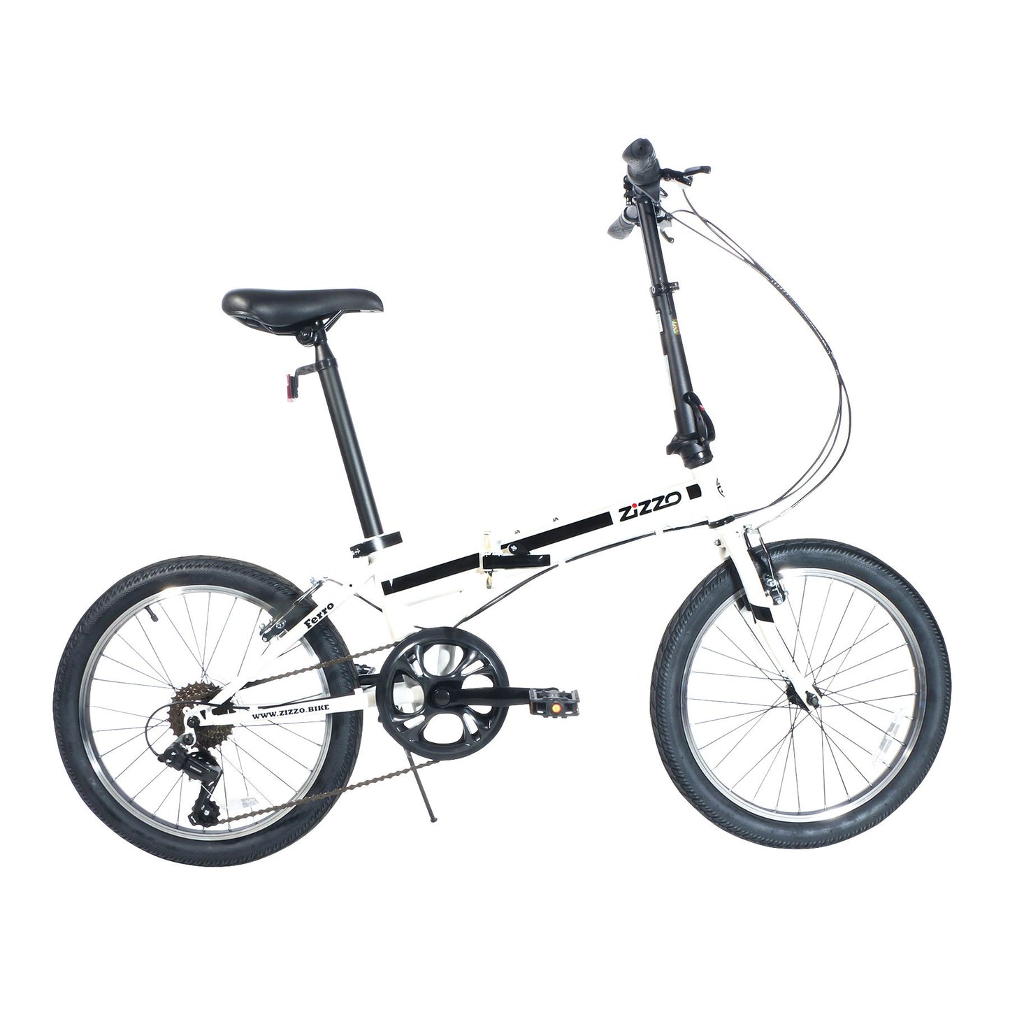 zizzo-ferro-7-speed-ht-steel-folding-bike---white