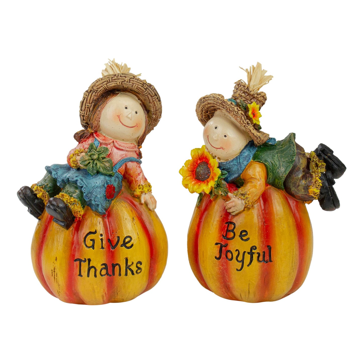 northlight-6-girl-and-boy-scarecrows-on-pumpkins-fall-figurines-2-ct