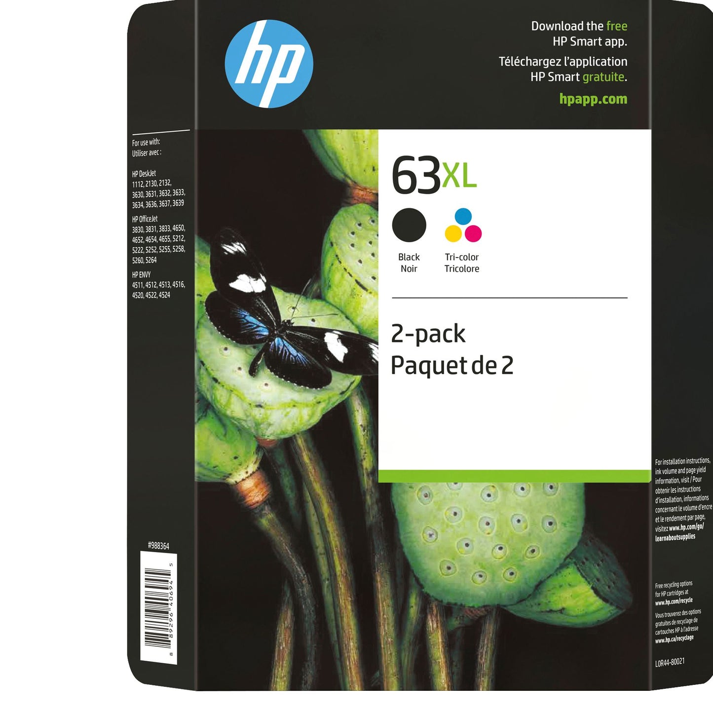 hp-63xl-2-pk-high-yield-ink-cartridges---blacktri-color---instant-ink-eligible