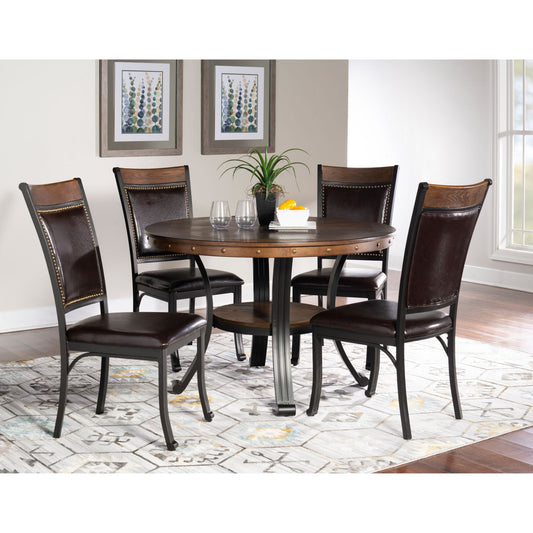 powell-franklin-5-pc-metal-and-wood-dining-set---rustic-umber
