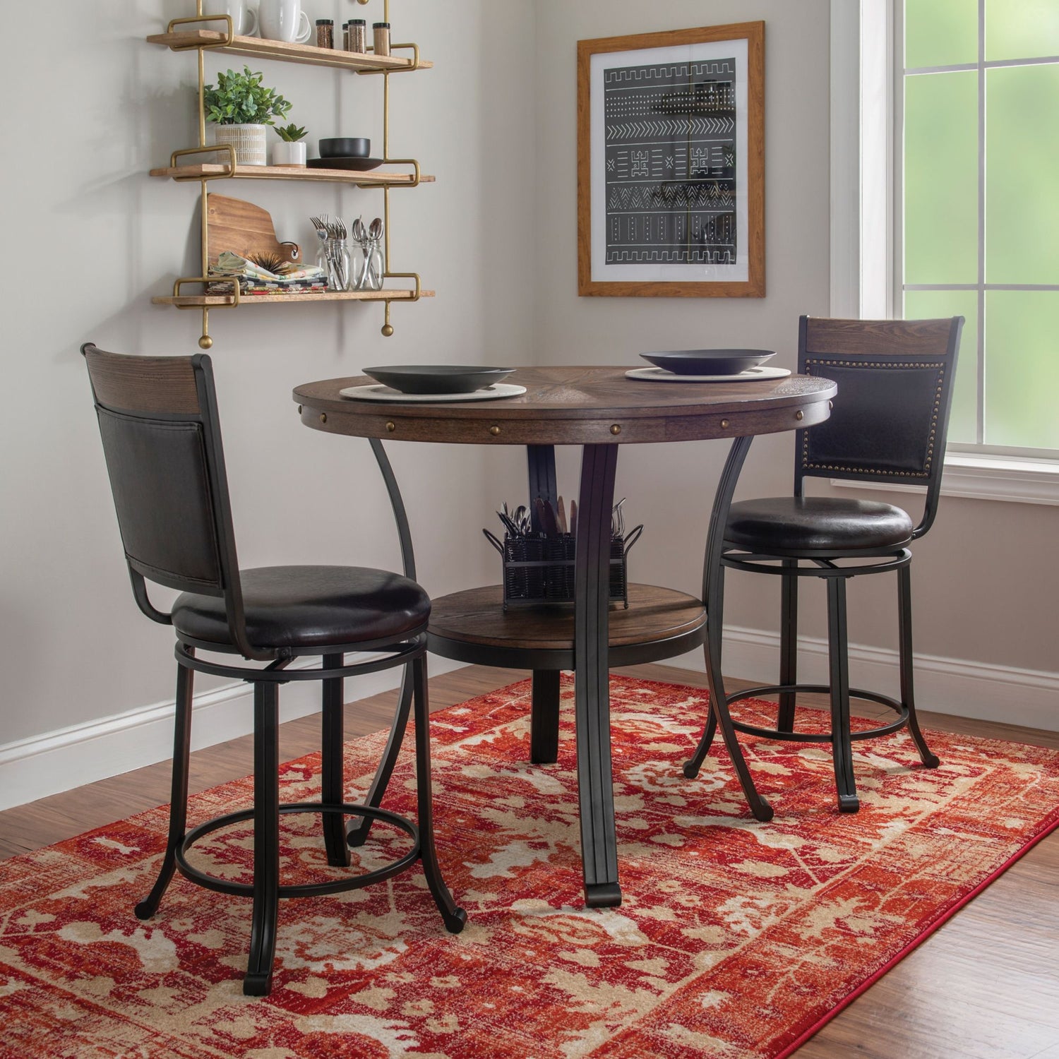 powell-franklin-3-pc-metal-and-wood-pub-table-set---rustic-umber