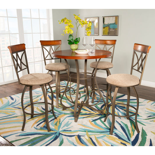 powell-hamilton-5-pc-swivel-stool-pub-table-set---medium-cherry