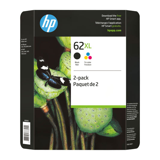 hp-62xl-2-pk-high-yield-ink-cartridge---blacktri-color---instant-ink-eligible