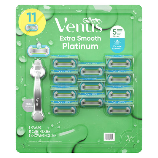 gillette-venus-platinum-extra-smooth-metal-handle-womens-razor-5-blades-1-handle-11-refills