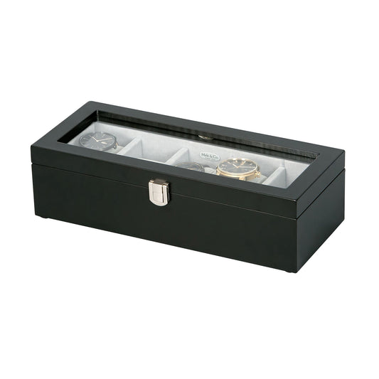 mele-and-co-tate-glass-top-wooden-watch-box---java-finish