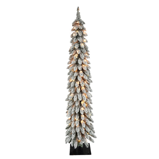puleo-international-5-flocked-pencil-alpine-pre-lit-tree-with-70-ct-lights
