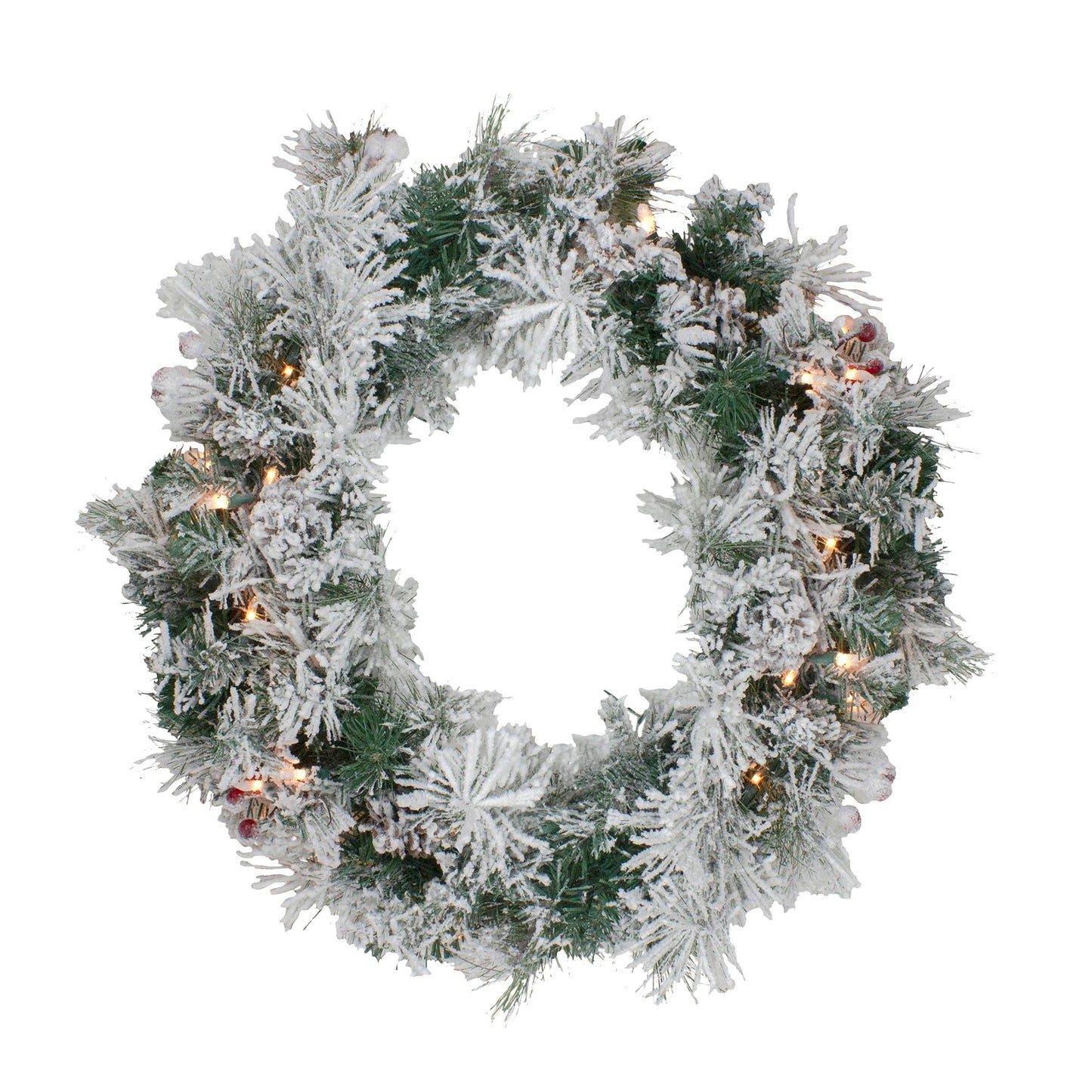 northlight-24-pre-lit-flocked-victoria-pine-artificial-christmas-wreath---clear-lights
