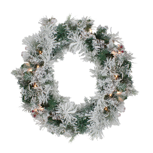 northlight-24-pre-lit-flocked-victoria-pine-artificial-christmas-wreath---clear-lights