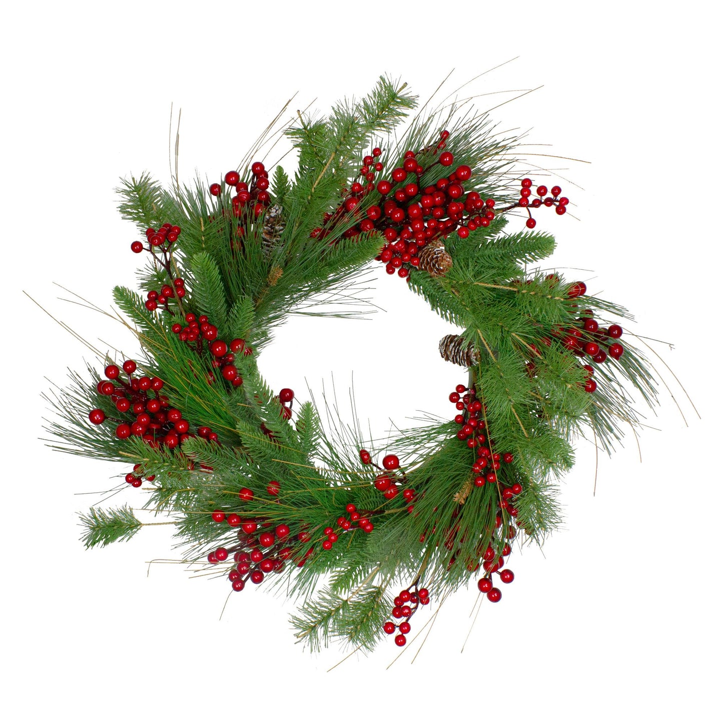 northlight-24-mixed-pine-and-red-berry-artificial-christmas-wreath---unlit