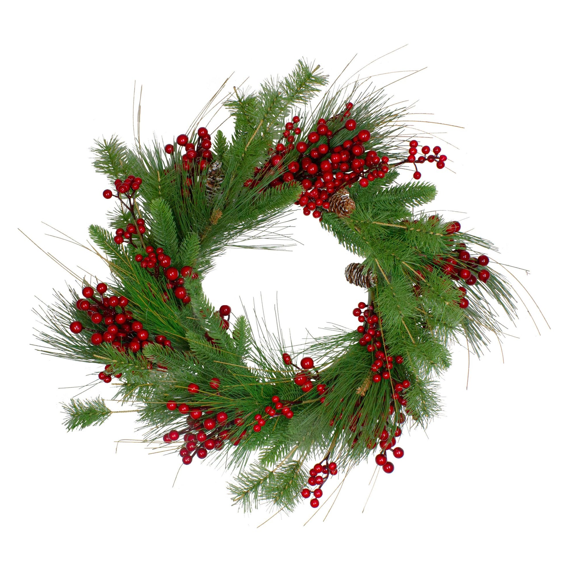 northlight-24-mixed-pine-and-red-berry-artificial-christmas-wreath---unlit