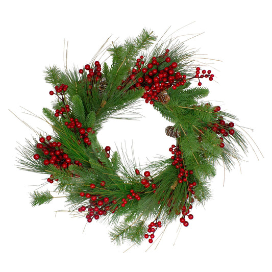 northlight-24-mixed-pine-and-red-berry-artificial-christmas-wreath---unlit