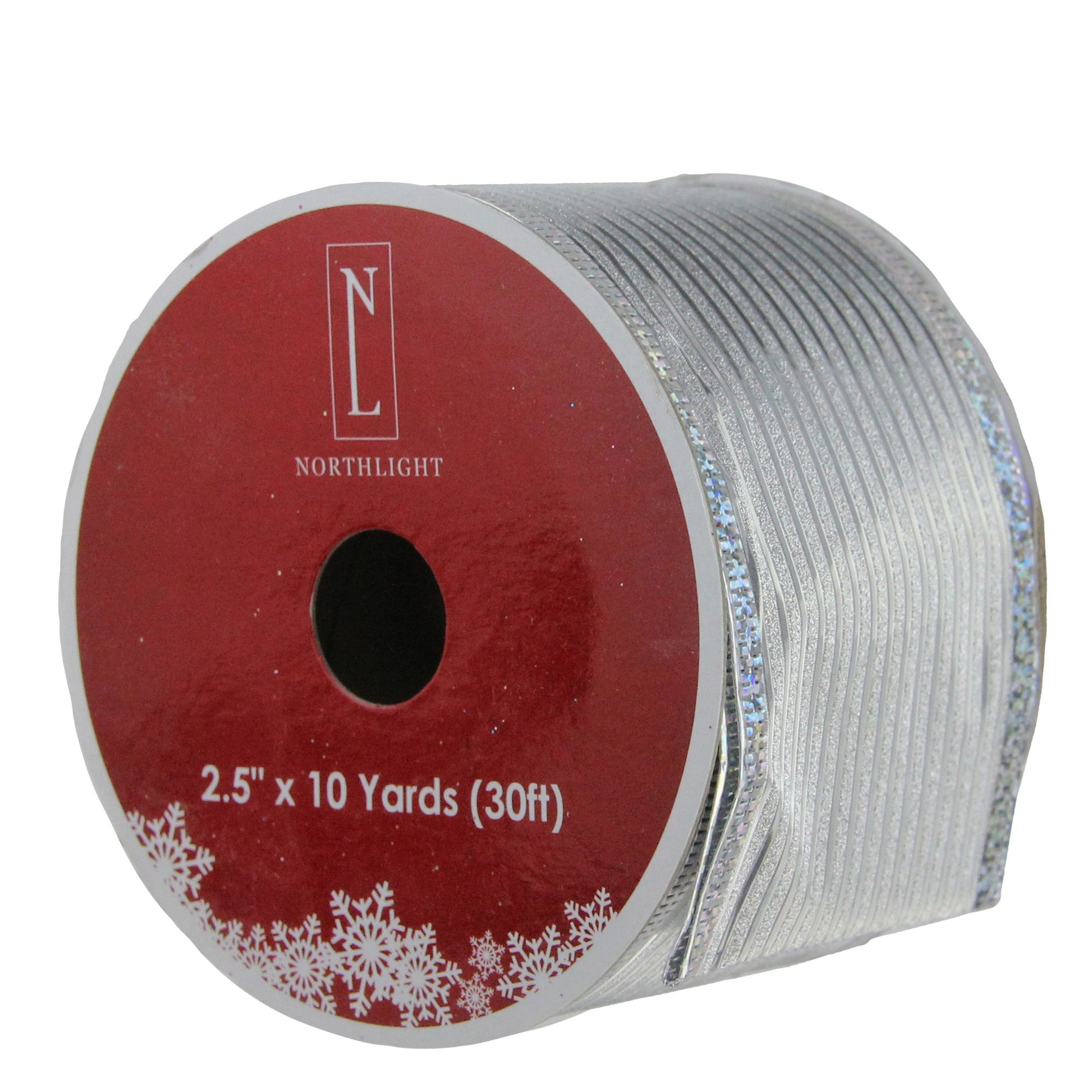 northlight-25-x-12-yards-horizontal-wired-christmas-craft-ribbon-spools-12-pk---shimmery-silver