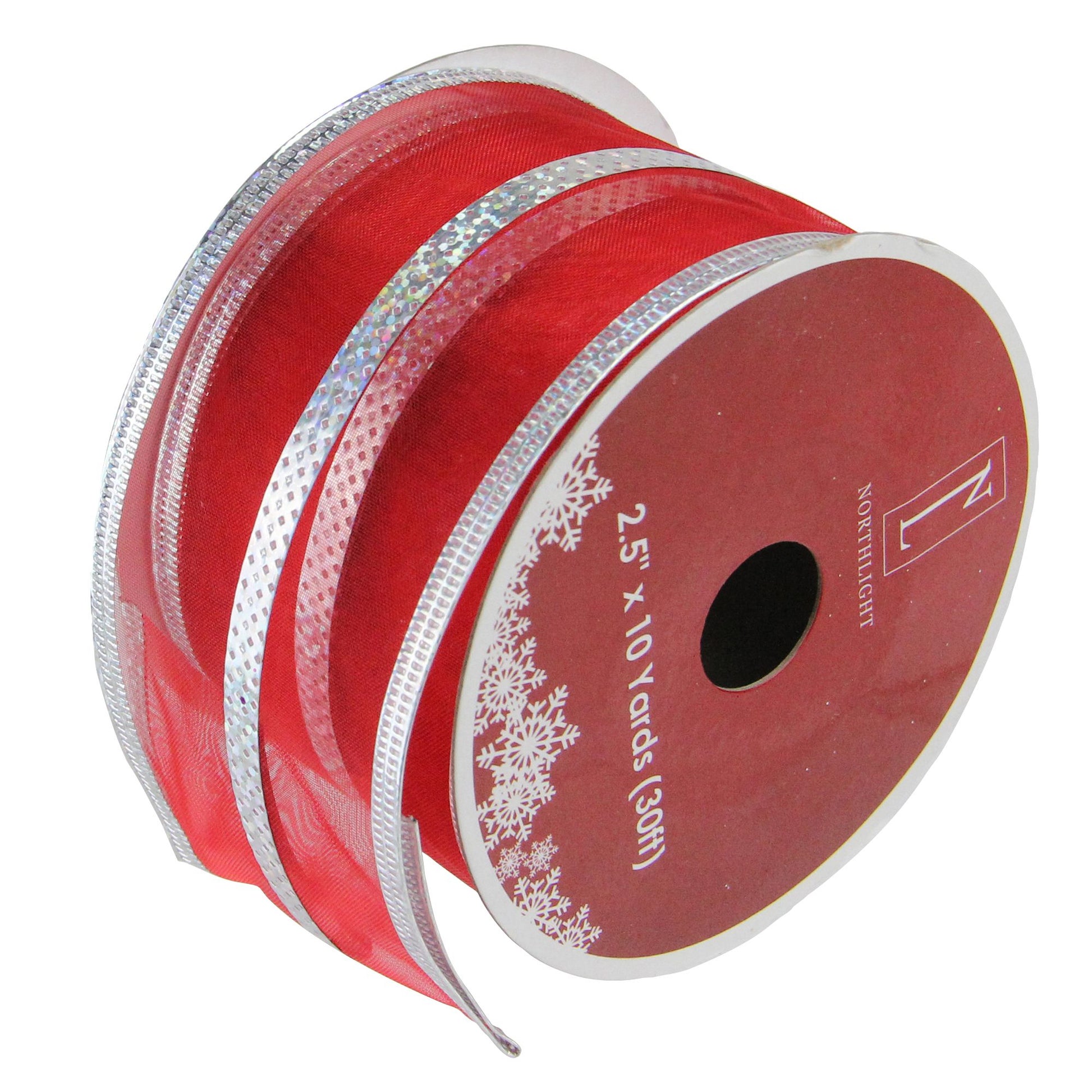 northlight-25-x-120-yards-dazzling-metallic-striped-wired-christmas-craft-ribbon-spools-12-pk---red-and-silver