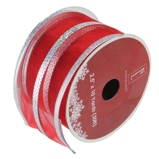 northlight-25-x-120-yards-dazzling-metallic-striped-wired-christmas-craft-ribbon-spools-12-pk---red-and-silver