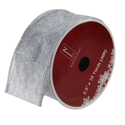 northlight-25-x-120-yards-glittering-swirl-wired-christmas-craft-ribbons---silver