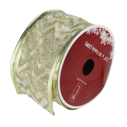northlight-25-x-120-yards-sparkling-chevron-print-wired-christmas-craft-ribbon---green