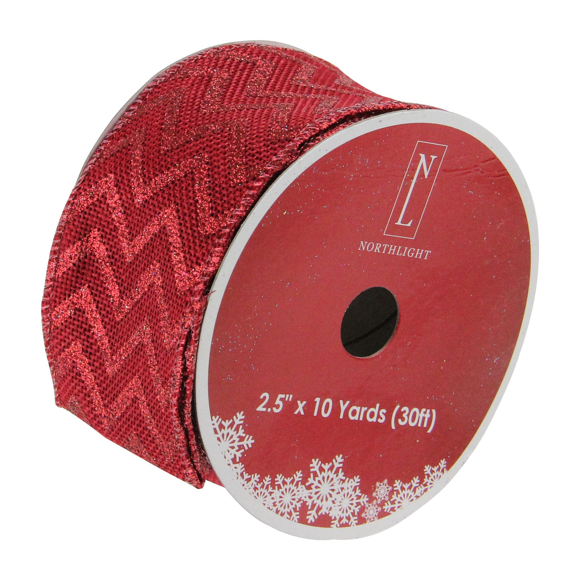 northlight-25-x-120-yards-glitter-chevron-wired-christmas-craft-ribbon---wine-red