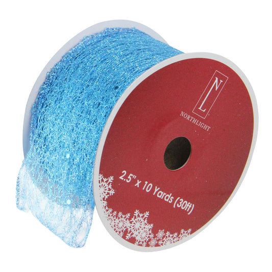 northlight-25-x-10-yards-glittering-wired-christmas-craft-ribbon-spools-12-pk---blue