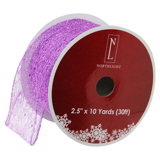northlight-25-x-120-yards-glittering-christmas-wired-craft-ribbons-12-pk---purple