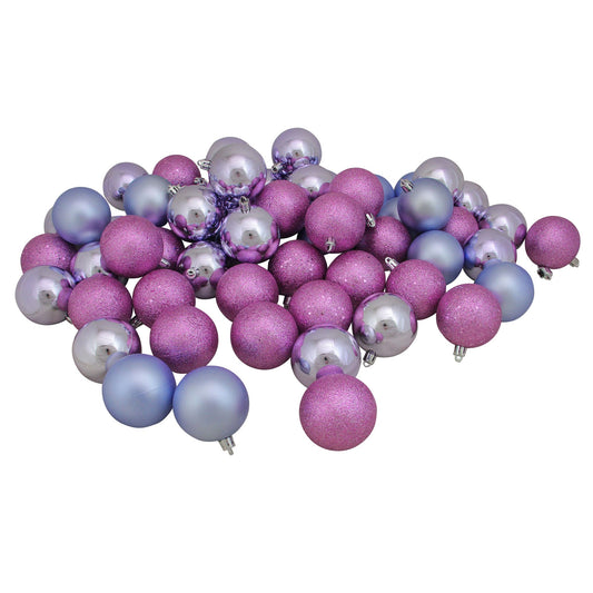 northlight-shatterproof-4-finish-25-christmas-ball-ornaments-60-ct---pink-and-purple
