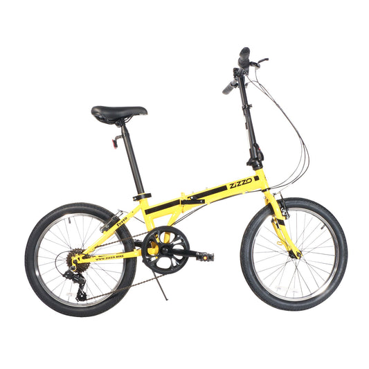 zizzo-ferro-7-speed-ht-steel-folding-bike---yellow