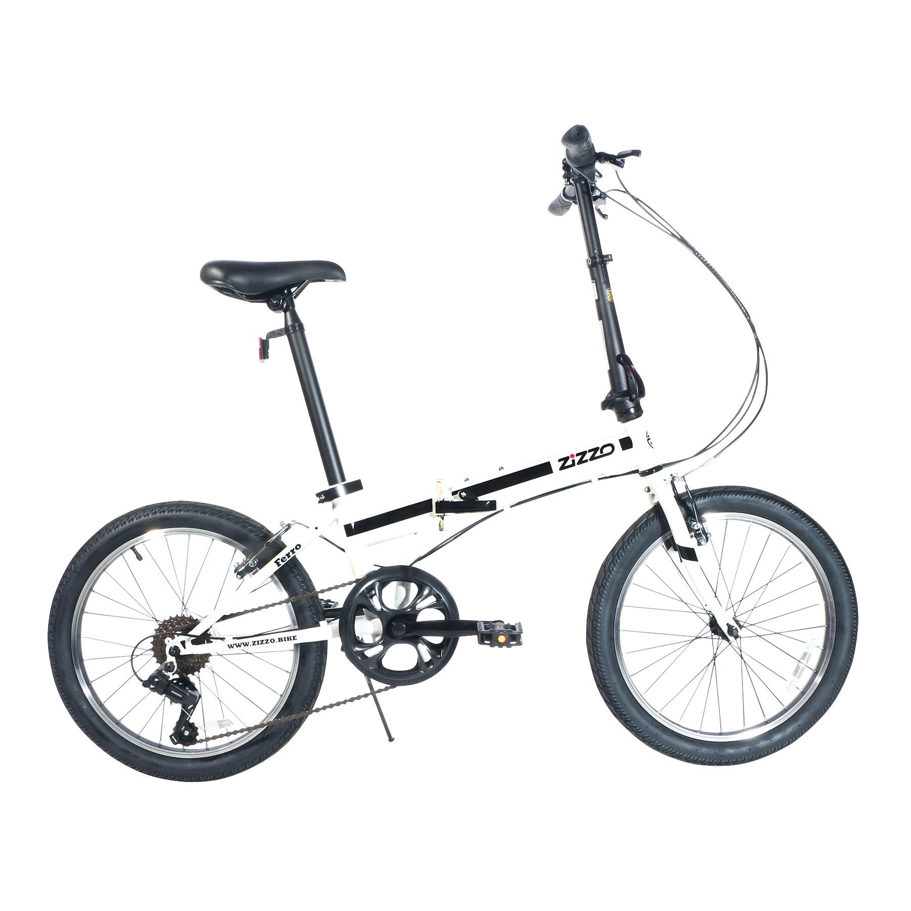 zizzo-ferro-7-speed-ht-steel-folding-bike---white