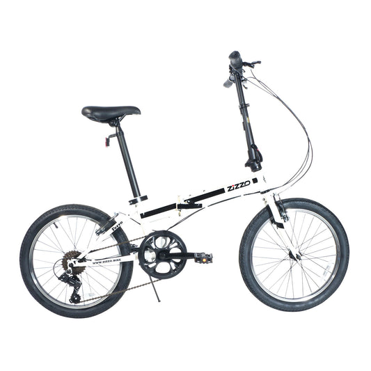 zizzo-ferro-7-speed-ht-steel-folding-bike---white