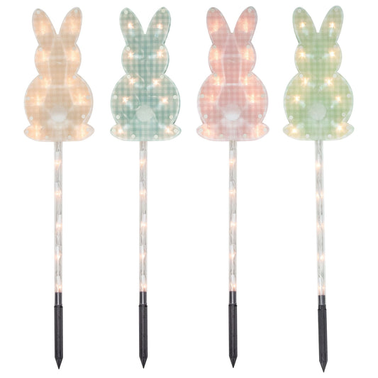 northlight-plaid-pastel-bunny-easter-pathway-marker-lawn-stakes---clear-lights-4-ct