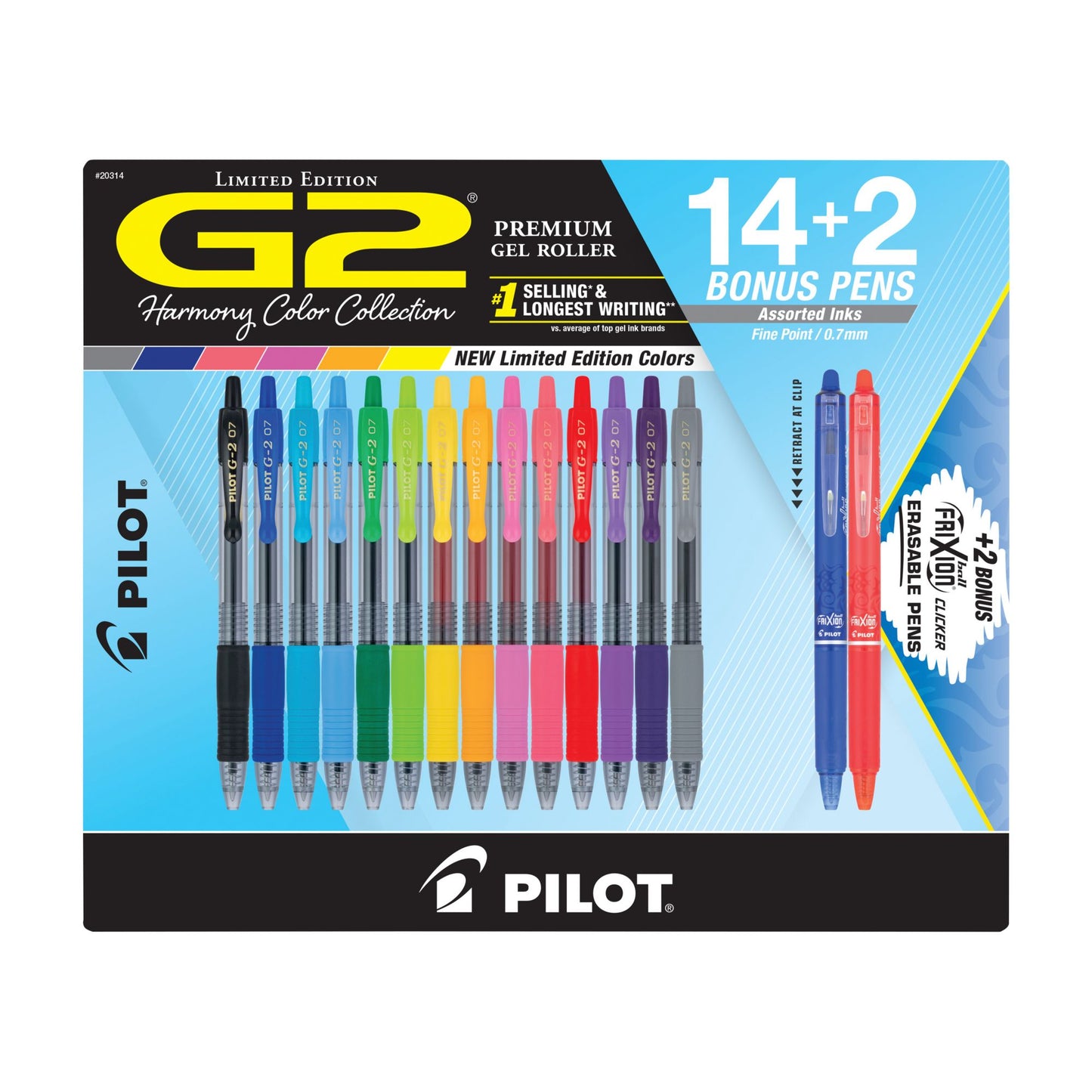 pilot-g2-gel-pens-14-ct-with-2-bonus-frixion-erasable-pens---assorted-colors