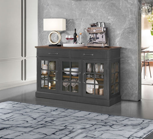 global-furniture-taylor-buffet---black-and-dark-wood-finish