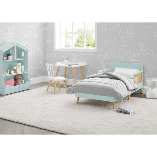 delta-children-logan-wood-toddler-bed---mint-with-natural
