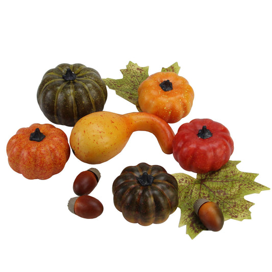 northlight-autumn-harvest-artificial-pumpkin-gourd-acorn-and-leaf-decoration-set-10-pc