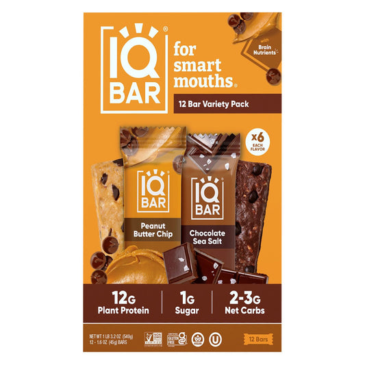 iqbar-plant-protein-bars-chocolate-sea-salt-peanut-and-butter-chip-variety-pack-12g-protein-12-ct