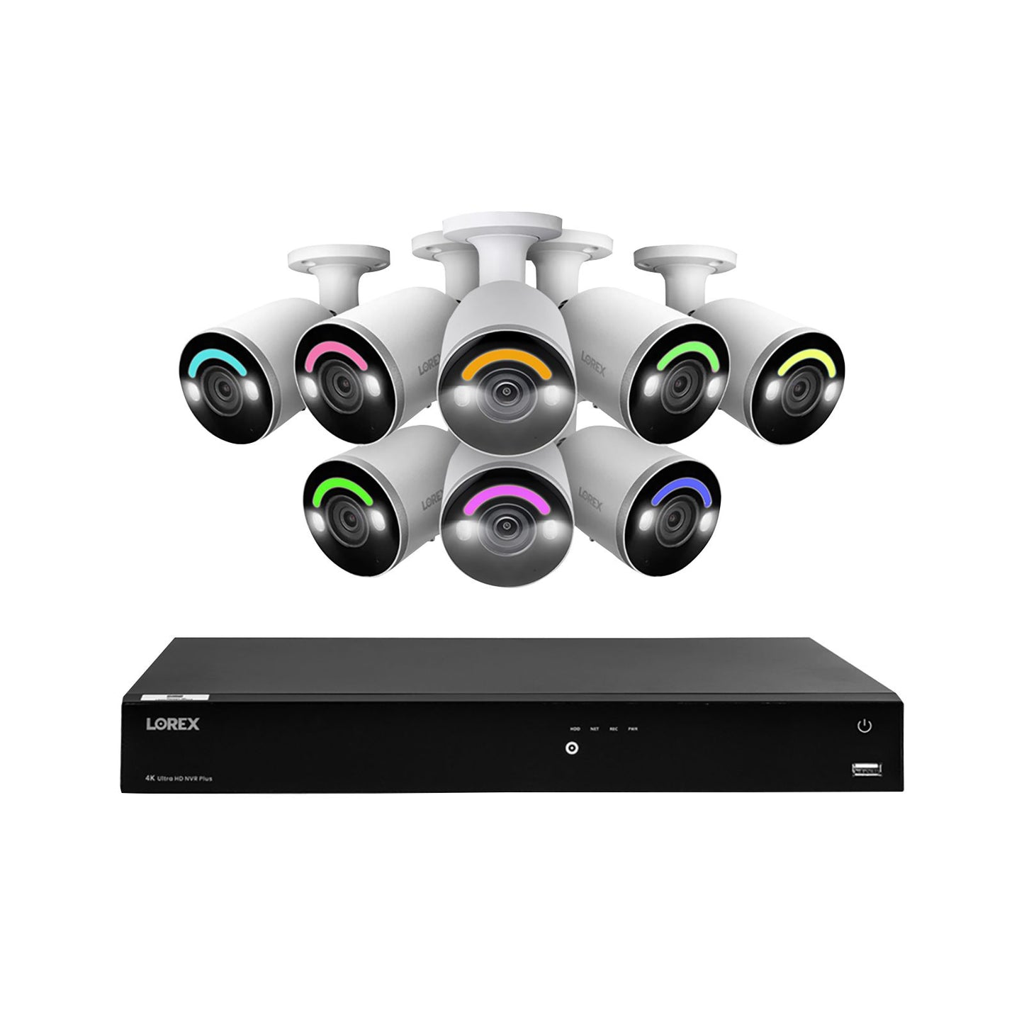 lorex-fusion-4k-4tb-wired-nvr-system-with-8-bullet-cameras-featuring-smart-security-lighting-and-2-way-audio---white