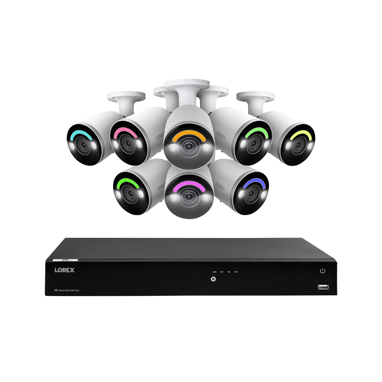 lorex-fusion-4k-4tb-wired-nvr-system-with-8-bullet-cameras-featuring-smart-security-lighting-and-2-way-audio---white