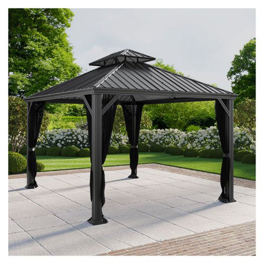 sunvilla-clara-10-x-12-steelaluminum-hard-top-gazebo-with-netting