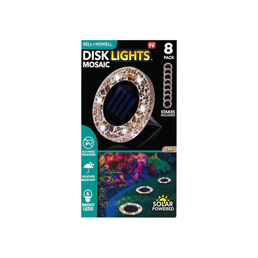 bell-howell-solar-mosaic-disk-lights-tan-8-pk