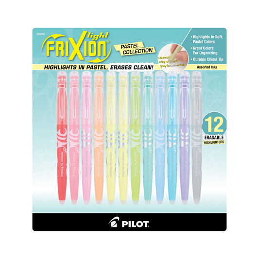 pilot-frixion-light-pastel-erasable-highlighters-12-pk---assorted