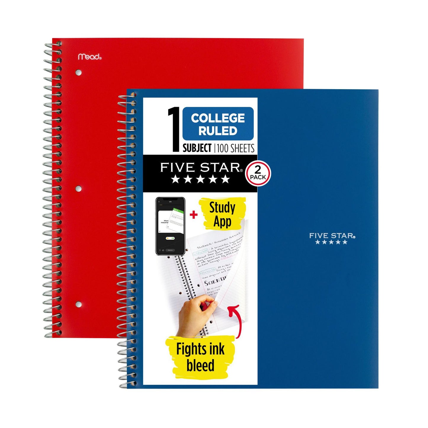 five-star-wirebound-notebook-plus-study-app-college-ruled-2-pk-bluered