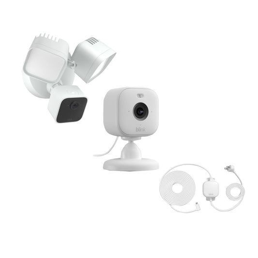 blink-wired-floodlight-camera-with-mini-2-camera-weather-resistant-13-power-adapter-and-yard-sign