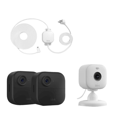 blink-2pk-outdoor-camera-with-mini-2-camera-weather-resistant-13-power-adapter-and-yard-sign