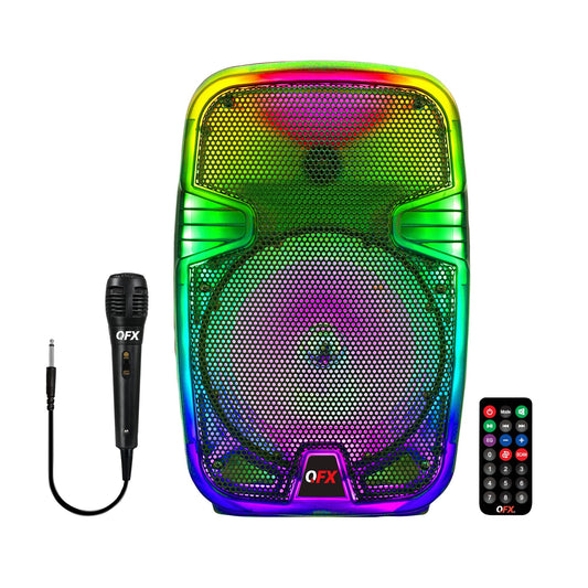 qfx-8-translucent-portable-party-speaker-with-rechargeable-battery-and-wired-microphone