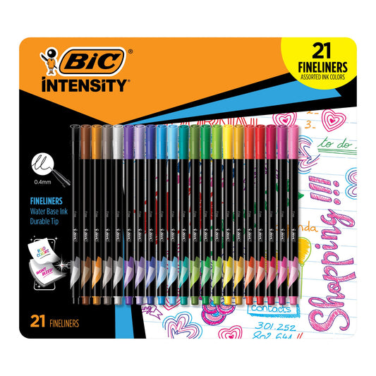 bic-intensity-fineliner-color-collections-fine-tip-assorted-color-pens-21-ct