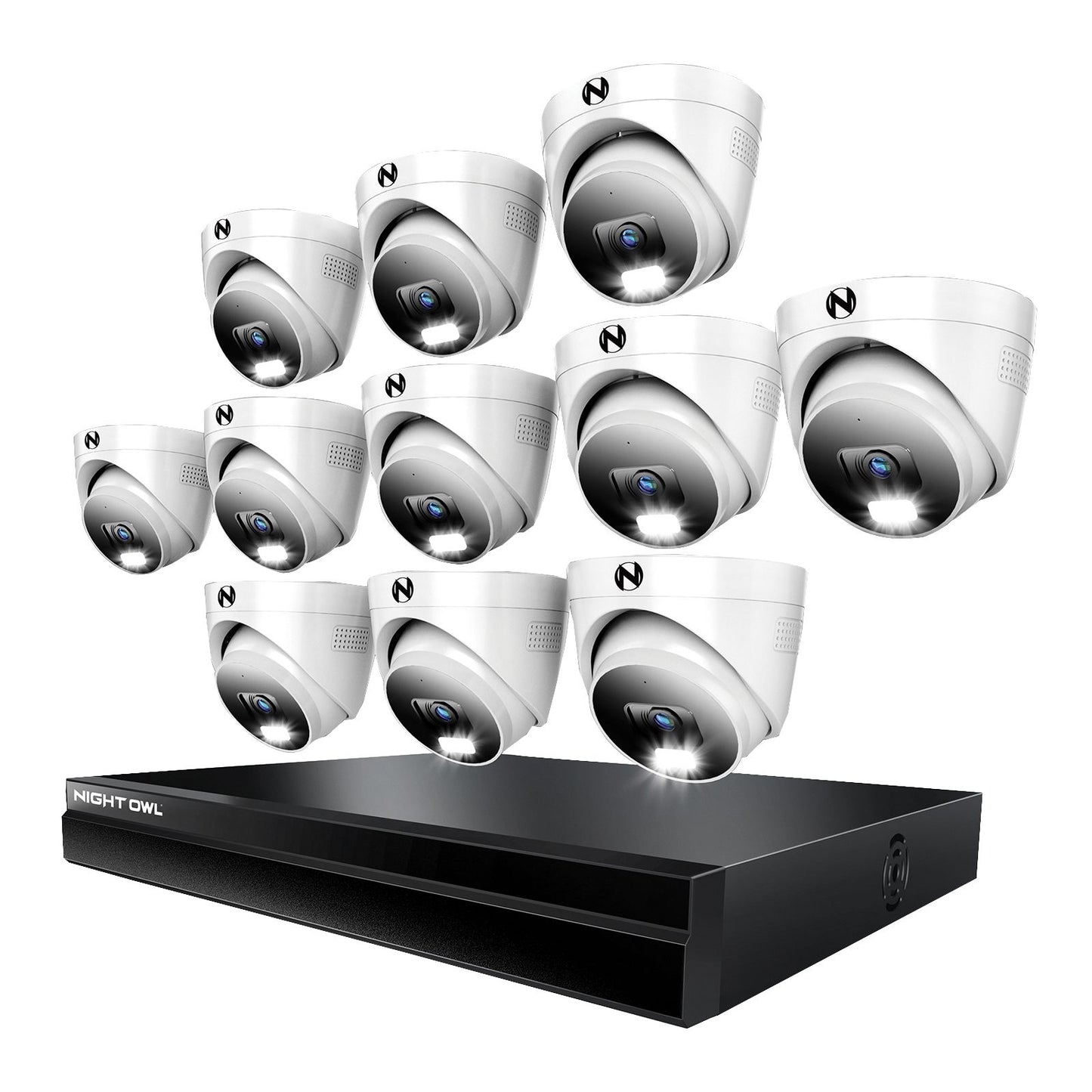 night-owl-poe-24-channel-nvr-security-system-with-4tb-hard-drive-and-11-wired-4k-deterrence-dome-cameras