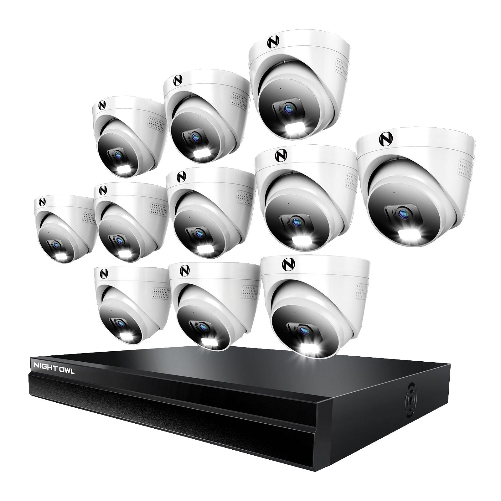 night-owl-poe-24-channel-nvr-security-system-with-4tb-hard-drive-and-11-wired-4k-deterrence-dome-cameras